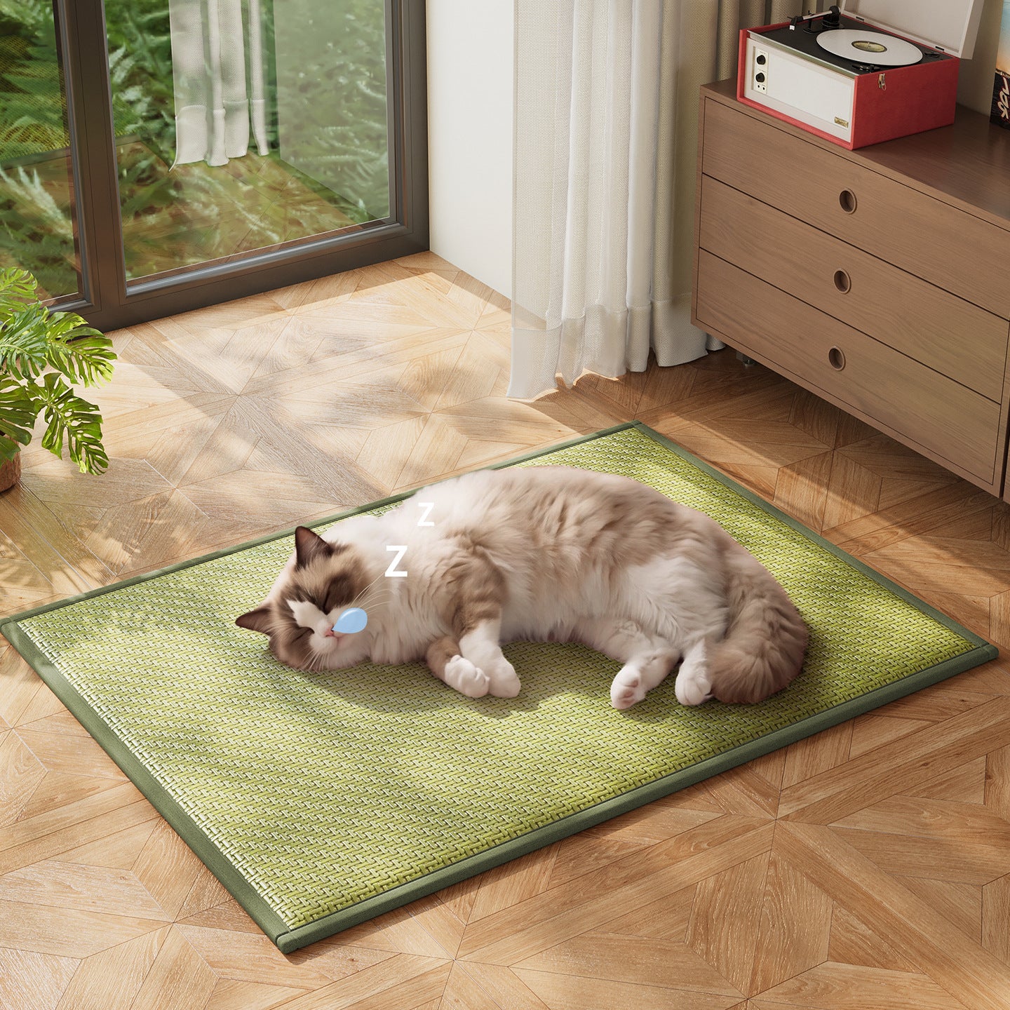 Summer Ice-Silk Woven Pet Mat